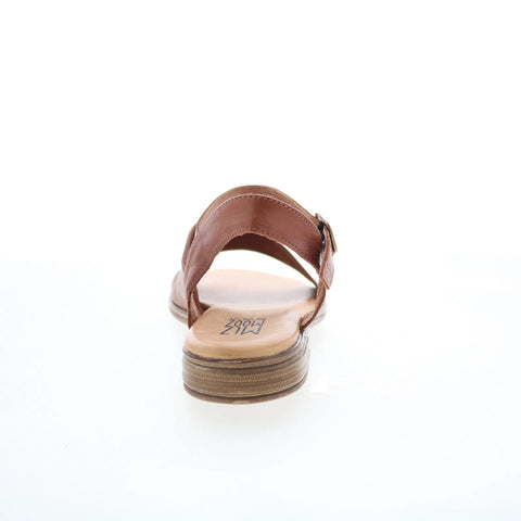Miz Mooz Delphina Womens Brown Leather Hook & Loop Strap Sandals Shoes