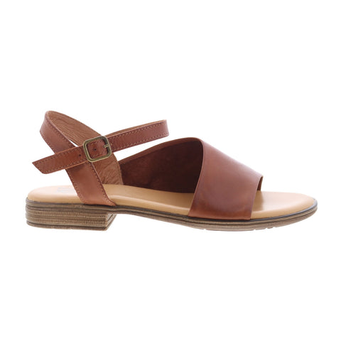 Miz Mooz Delphina Womens Brown Leather Hook & Loop Strap Sandals Shoes