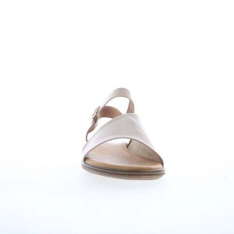 Miz Mooz Delphina Womens Gray Leather Hook & Loop Strap Sandals Shoes