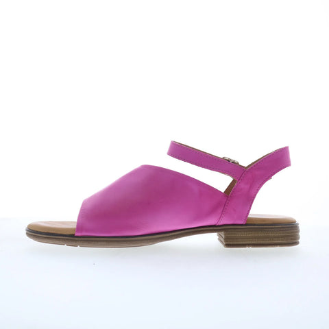 Miz Mooz Delphina Womens Pink Leather Hook & Loop Strap Sandals Shoes