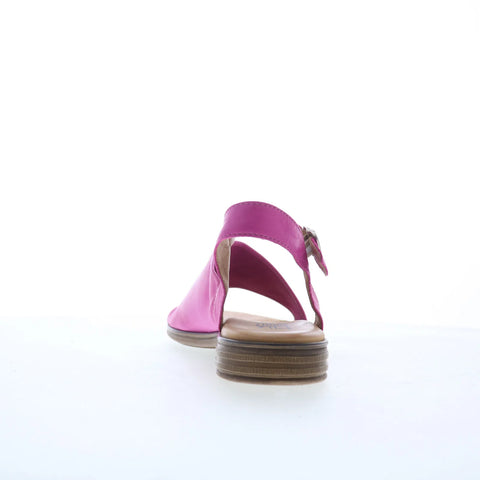 Miz Mooz Delphina Womens Pink Leather Hook & Loop Strap Sandals Shoes