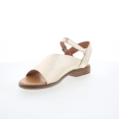 Miz Mooz Delphina Womens Gold Leather Hook & Loop Strap Sandals Shoes