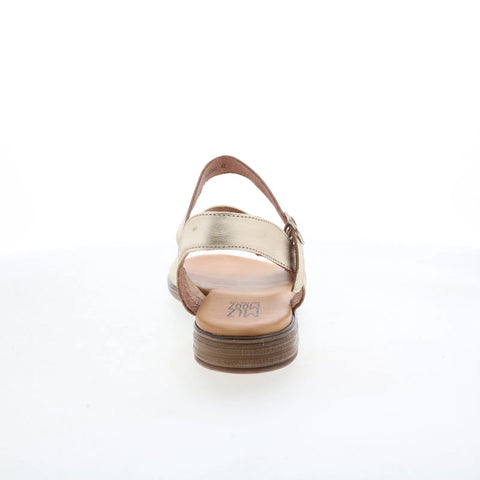 Miz Mooz Delphina Womens Gold Leather Hook & Loop Strap Sandals Shoes