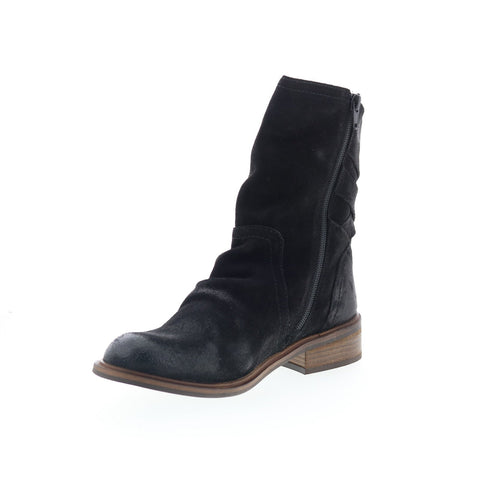 Miz Mooz Demy Womens Black Suede Zipper Casual Dress Boots