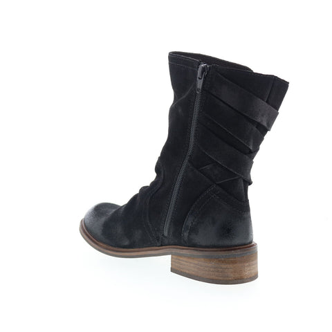 Miz Mooz Demy Womens Black Suede Zipper Casual Dress Boots