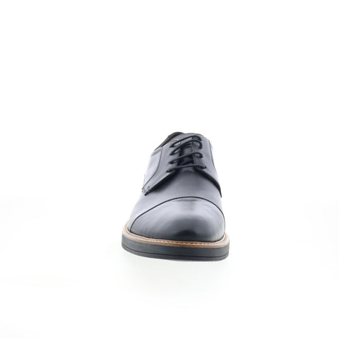 Studio Belvedere Dennis Mens Black Leather Oxfords & Lace Ups Cap Toe Shoes