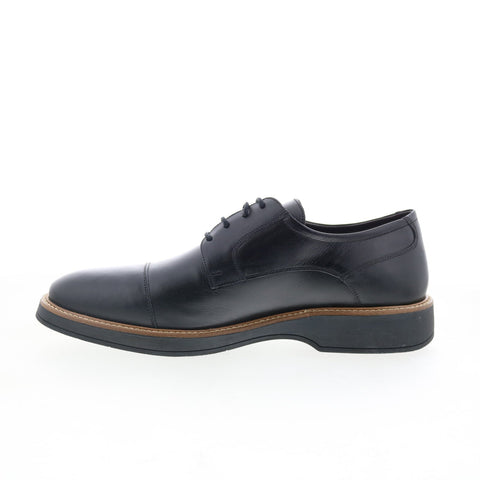 Studio Belvedere Dennis Mens Black Leather Oxfords & Lace Ups Cap Toe Shoes