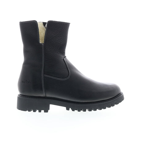 Bos. & Co. Derek Mens Black Leather Zipper Casual Dress Boots