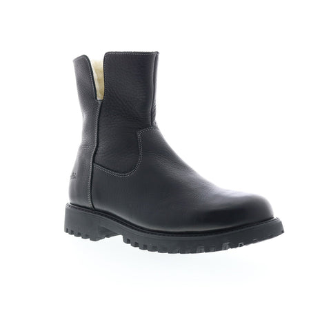 Bos. & Co. Derek Mens Black Leather Zipper Casual Dress Boots