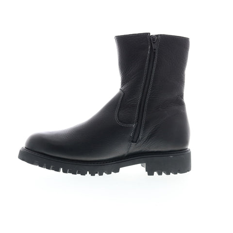 Bos. & Co. Derek Mens Black Leather Zipper Casual Dress Boots