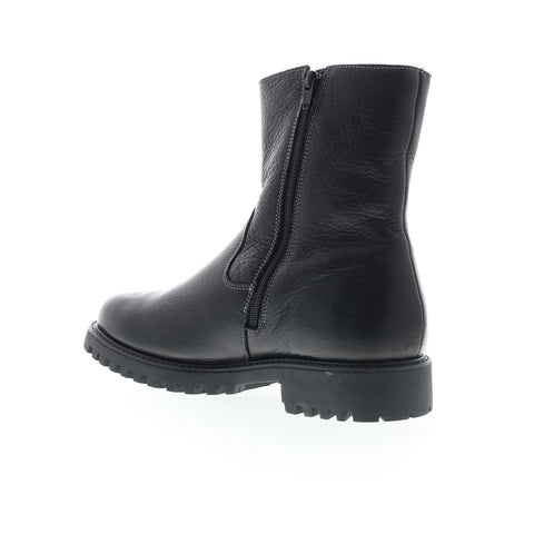 Bos. & Co. Derek Mens Black Leather Zipper Casual Dress Boots