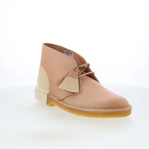 Clarks Desert Boot 26159091 Mens Beige Leather Lace Up Desert Boots