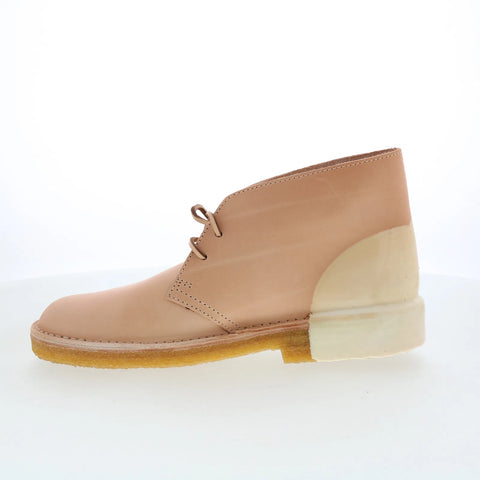 Clarks Desert Boot 26159091 Mens Beige Leather Lace Up Desert Boots