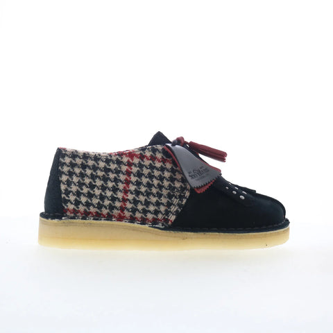 Clarks Desert Trek 26182799 Womens Black Suede Oxford Flats Shoes