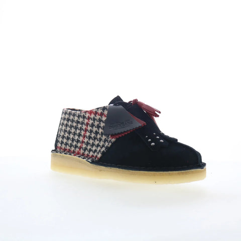 Clarks Desert Trek 26182799 Womens Black Suede Oxford Flats Shoes
