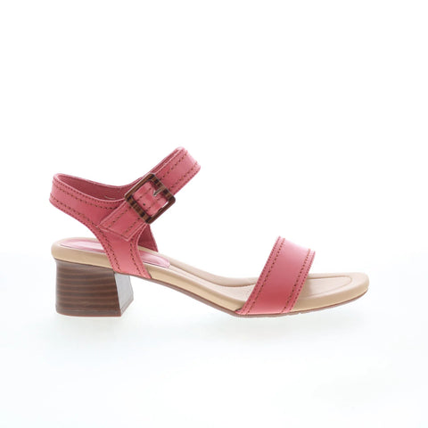 Clarks Desirae Coast 26177080 Womens Pink Wide Leather Strap Sandals Shoes