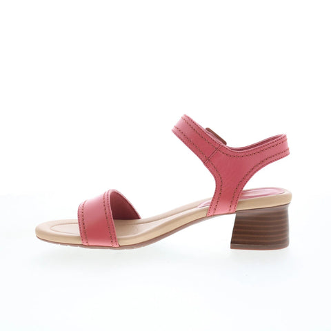 Clarks Desirae Coast 26177080 Womens Pink Wide Leather Strap Sandals Shoes