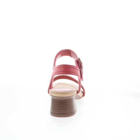 Clarks Desirae Coast 26177080 Womens Pink Wide Leather Strap Sandals Shoes