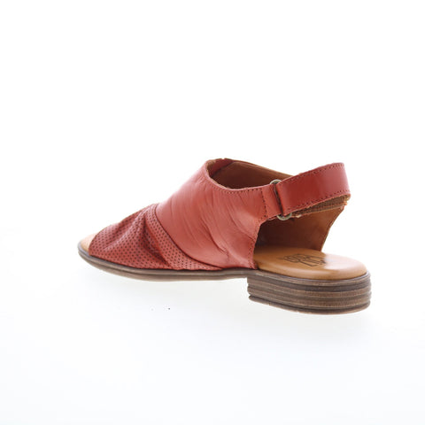 Miz Mooz Devon Womens Red Leather Strap Slingback Sandals Shoes
