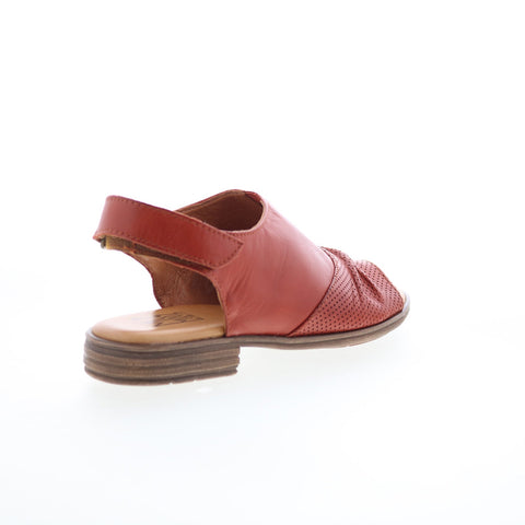 Miz Mooz Devon Womens Red Leather Strap Slingback Sandals Shoes