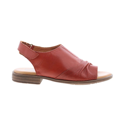 Miz Mooz Devon Womens Red Leather Strap Slingback Sandals Shoes