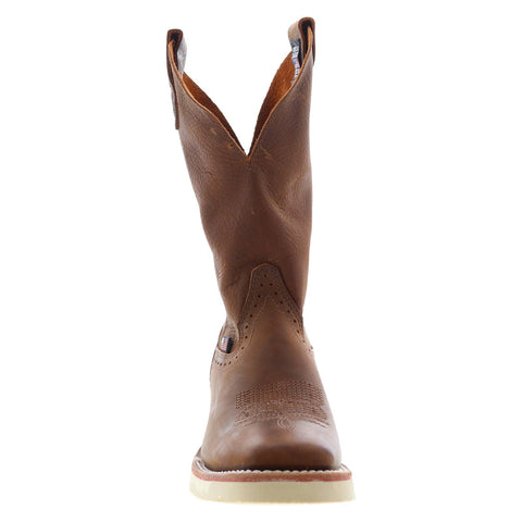 Double H Wooten Domestic Square Toe Roper 12" Mens Brown Work Boots