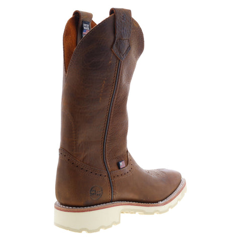 Double H Wooten Domestic Square Toe Roper 12" Mens Brown Wide Work Boots