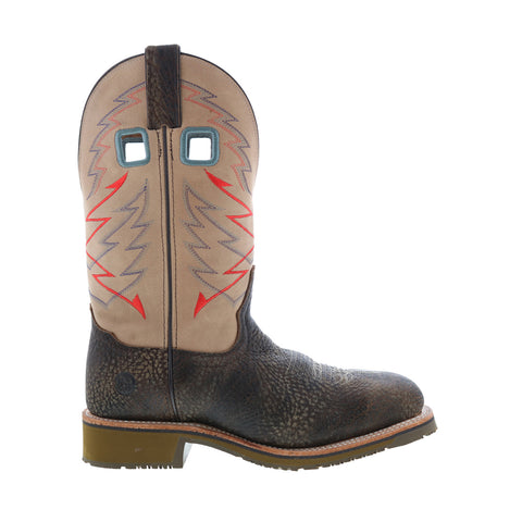 Double H Rogan Steel Toe Square Toe Roper 11" Mens Brown Wide Work Boots