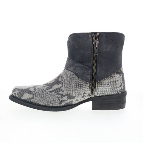 Dingo Ankle Boot DI-285 Mens Gray Suede Zipper Western Boots