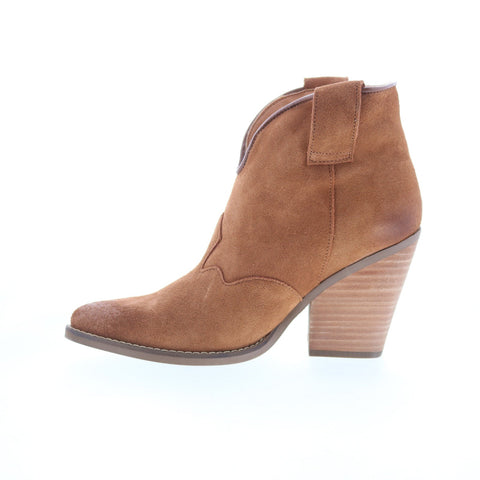 Dingo Flannie DI-342 Womens Brown Suede Slip On Ankle & Booties Boots