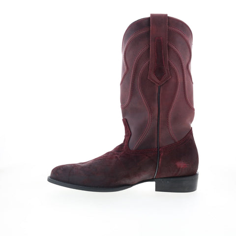 Dingo Whiskey River DI-847 Mens Burgundy Leather Slip On Western Boots