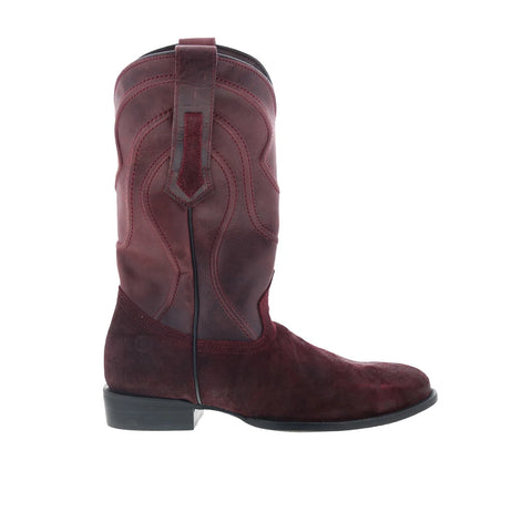 Dingo Whiskey River DI-847 Mens Burgundy Leather Slip On Western Boots