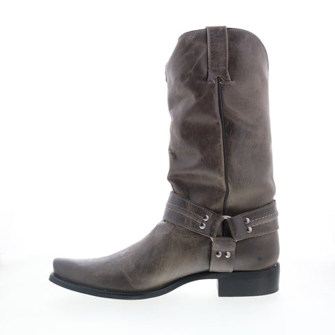 Dingo Dean Harness Square Toe DI-850 Mens Gray Leather Western Boots