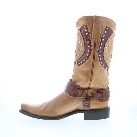 Dingo War Eagle Studded Square Toe Boot DI-851 Mens Brown Western Boots