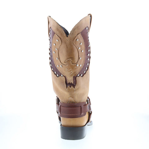 Dingo War Eagle Studded Square Toe Boot DI-851 Mens Brown Western Boots
