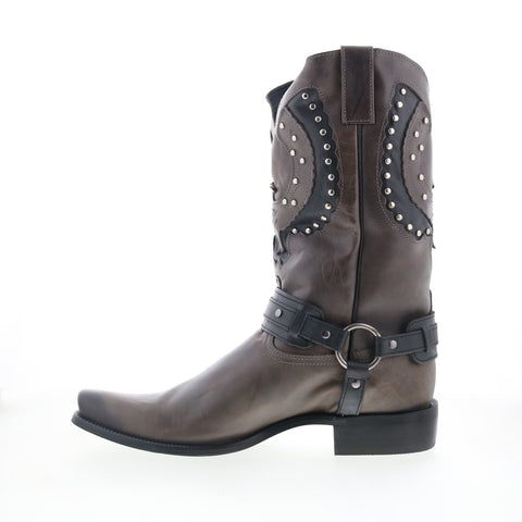 Dingo War Eagle Studded Square Toe Boot DI-851 Mens Gray Western Boots