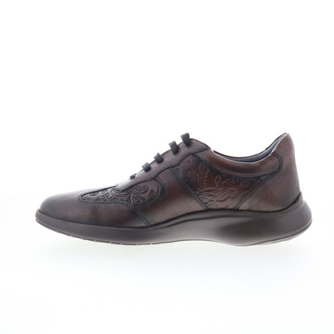 Robert Graham DI13001-1 Mens Brown Leather Lifestyle Sneakers Shoes