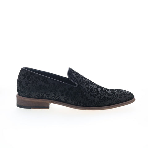 Robert Graham DI1556-09 Mens Black Suede Loafers & Slip Ons Casual Shoes