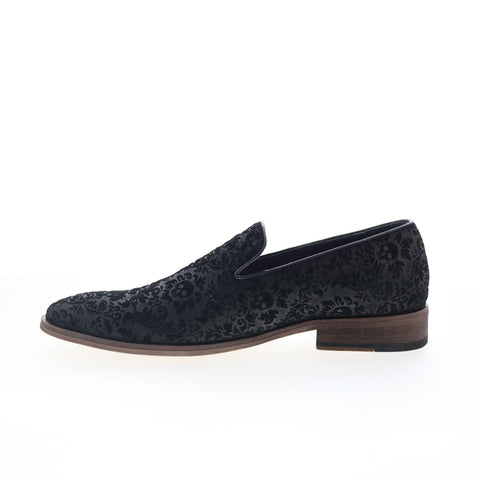 Robert Graham DI1556-09 Mens Black Suede Loafers & Slip Ons Casual Shoes