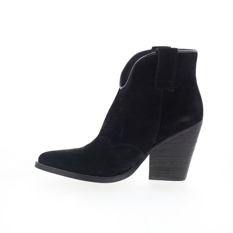 Dingo Flannie DI-342 Womens Black Suede Slip On Ankle & Booties Boots