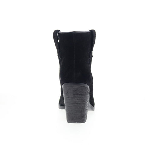 Dingo Flannie DI-342 Womens Black Suede Slip On Ankle & Booties Boots