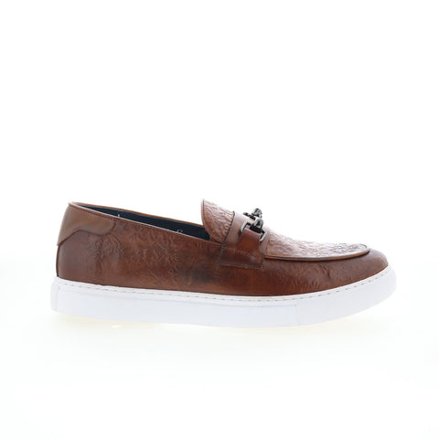 Robert Graham DI367-81 Mens Brown Leather Loafers & Slip Ons Casual Shoes