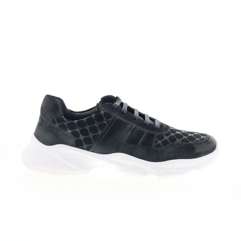Robert Graham Haro Mens Black Leather Lace Up Lifestyle Sneakers Shoes