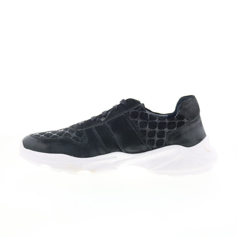 Robert Graham Haro Mens Black Leather Lace Up Lifestyle Sneakers Shoes