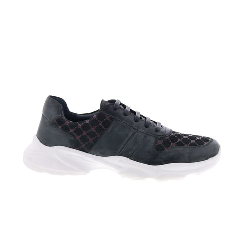Robert Graham DI378-10 Mens Black Leather Lace Up Lifestyle Sneakers Shoes