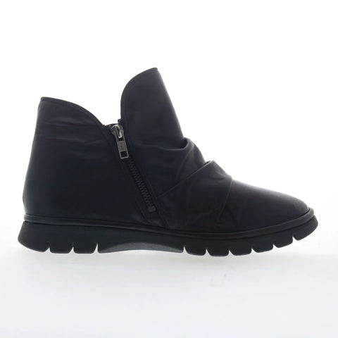 Miz Mooz Dianne Womens Black Leather Zipper Ankle & Booties Boots