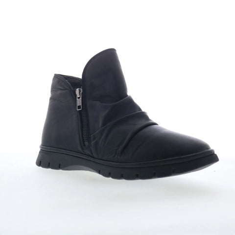Miz Mooz Dianne Womens Black Leather Zipper Ankle & Booties Boots