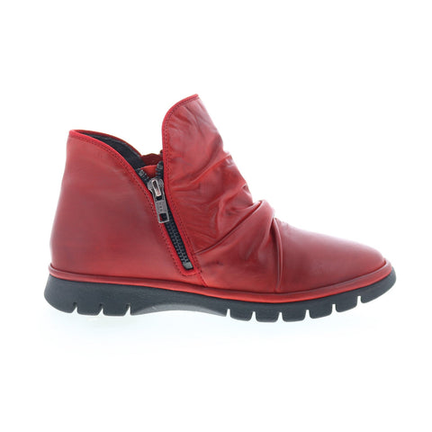 Miz Mooz Dianne Womens Red Leather Zipper Ankle & Booties Boots