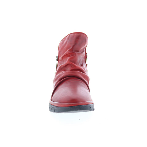 Miz Mooz Dianne Womens Red Leather Zipper Ankle & Booties Boots