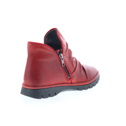 Miz Mooz Dianne Womens Red Leather Zipper Ankle & Booties Boots